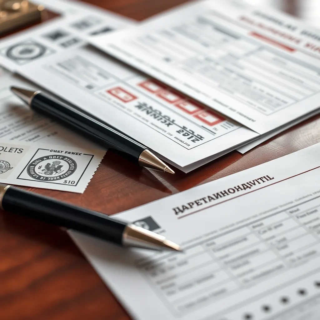 High-quality macro photo of organized financial documents, s