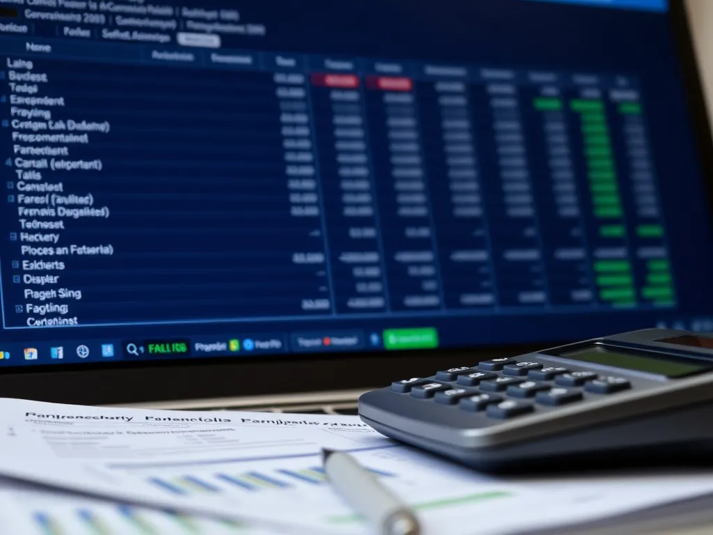 A professional technical close-up of a financial spreadsheet